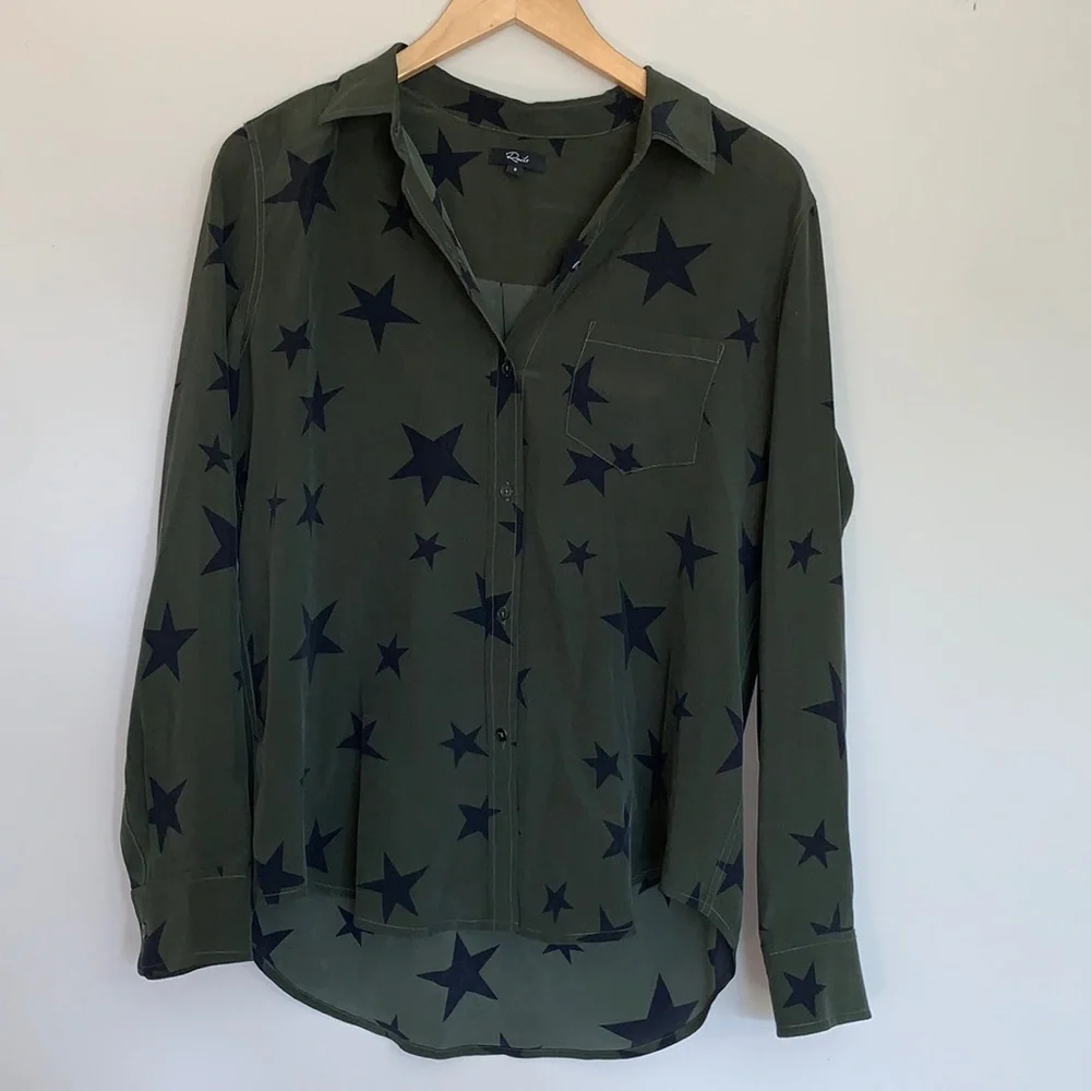 Rails 100% Silk Star Blouse XS - Picture 1 of 6